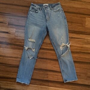 Distressed Blue Jeans